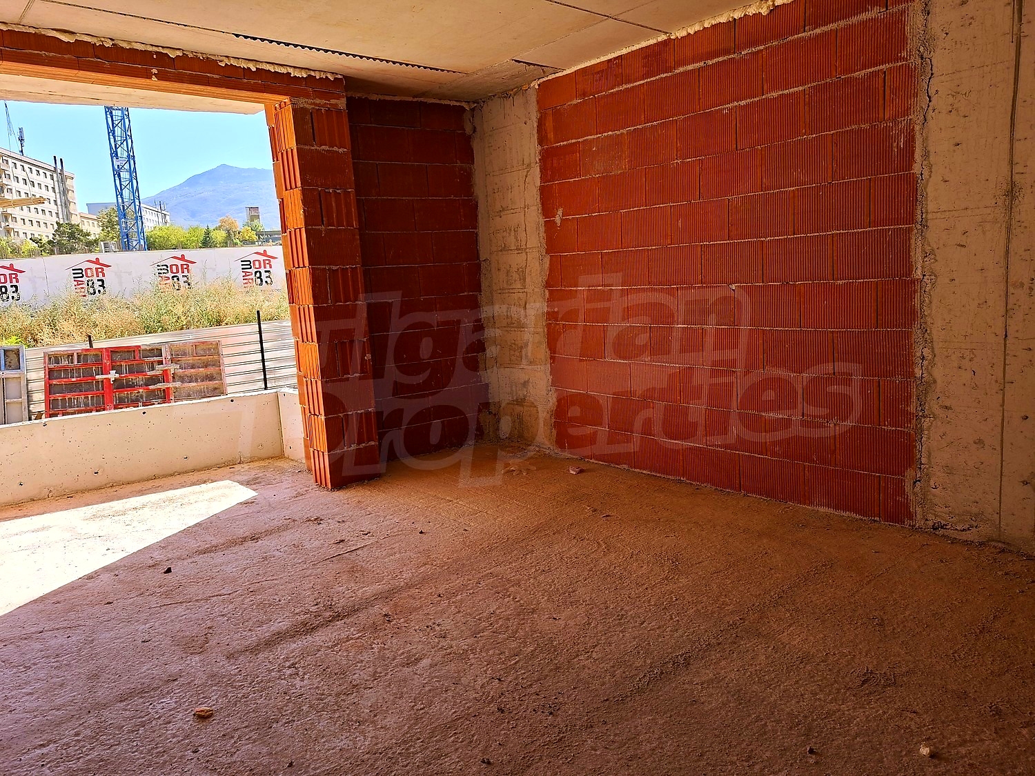 inside, view from balcony, mountain