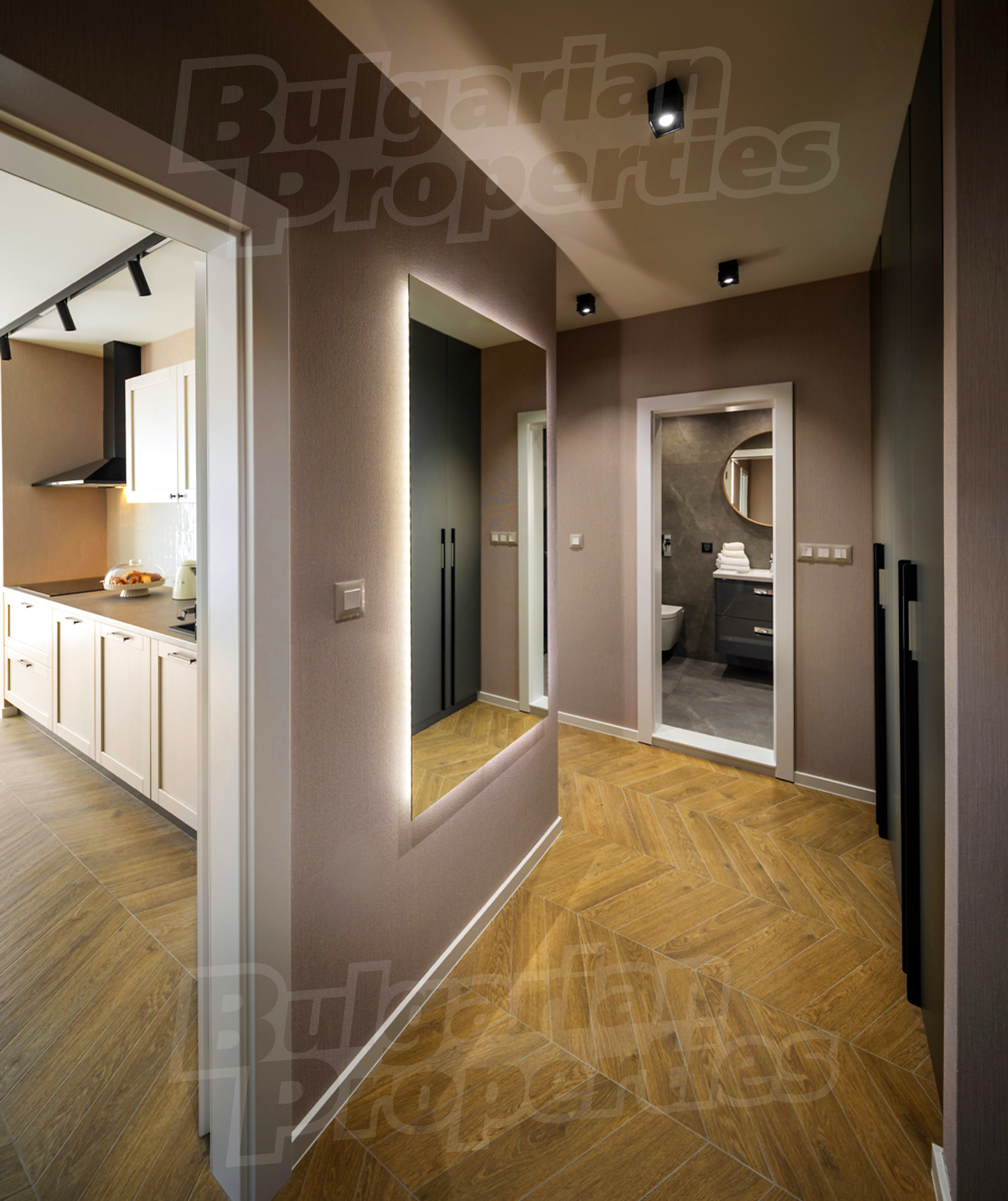 inside, hallway, kitchen, bathroom