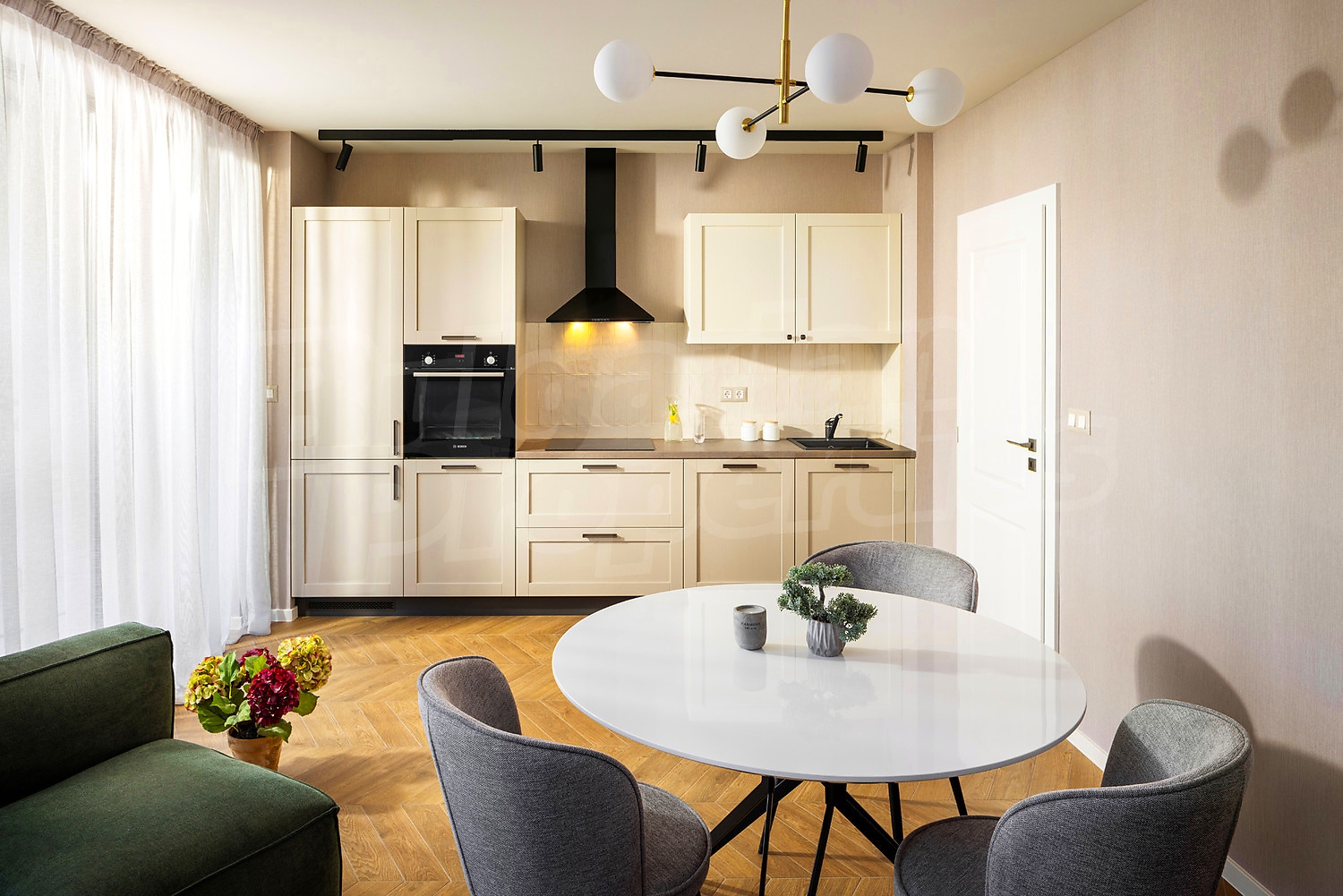 inside, kitchen, furnished