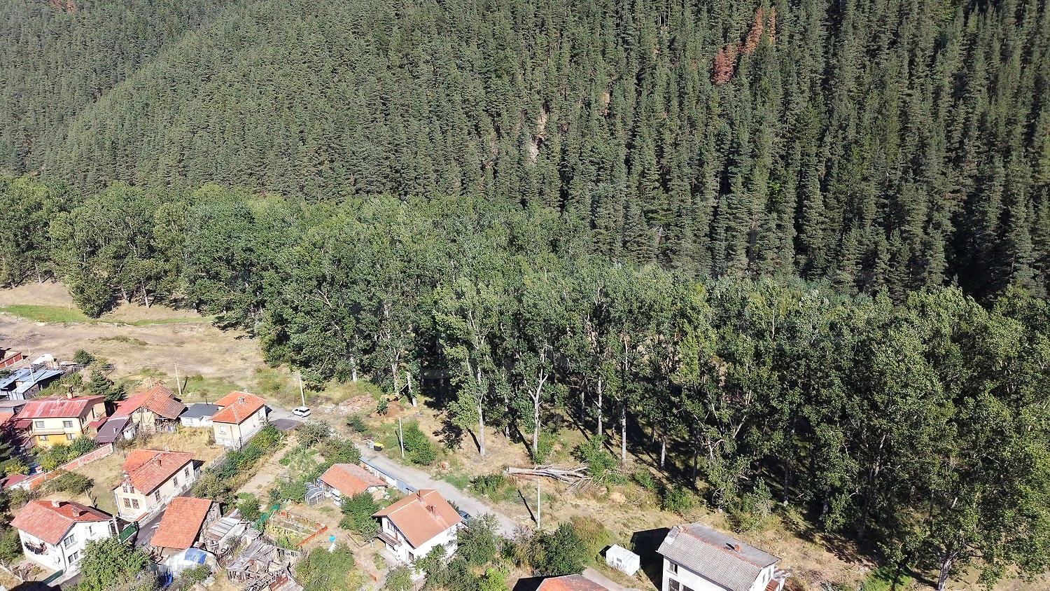 outside, green area, mountain, facade