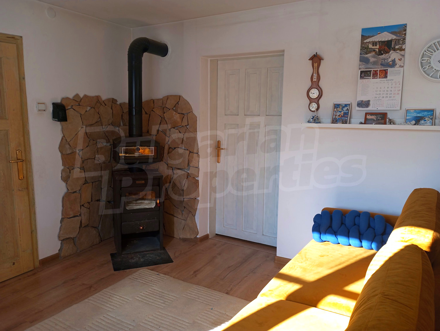 inside, living room, furnished, fireplace