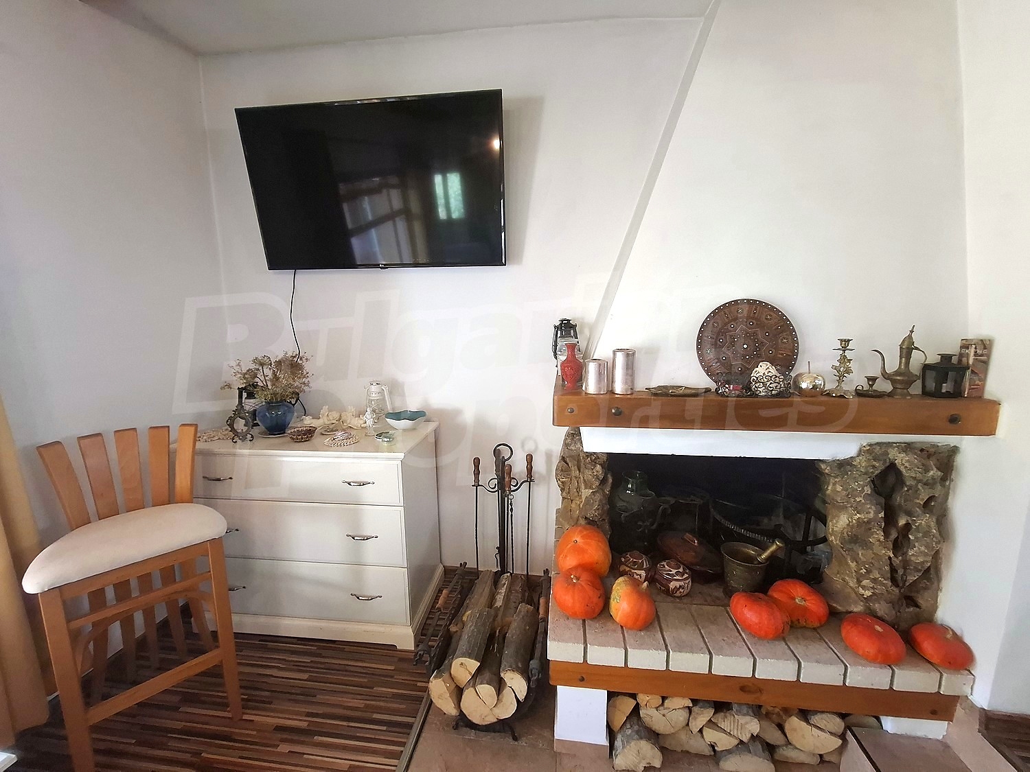 inside, furnished, fireplace
