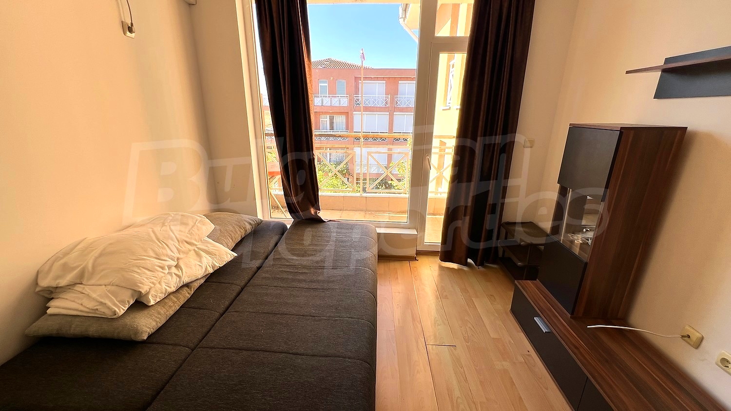 inside, bedroom, balcony, furnished