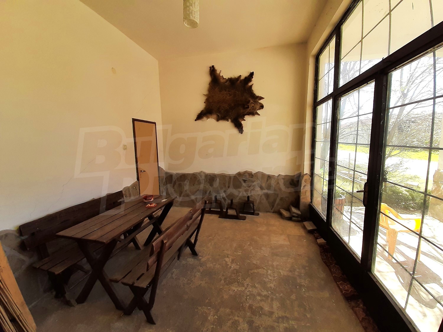 inside, view from balcony, furnished