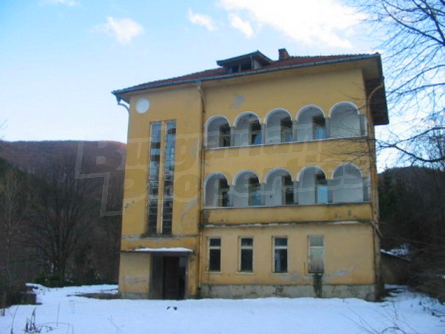 facade, outside, mountain