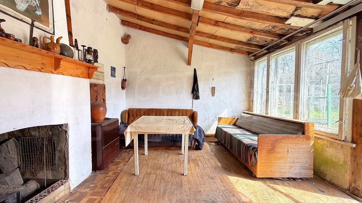 inside, living room, fireplace