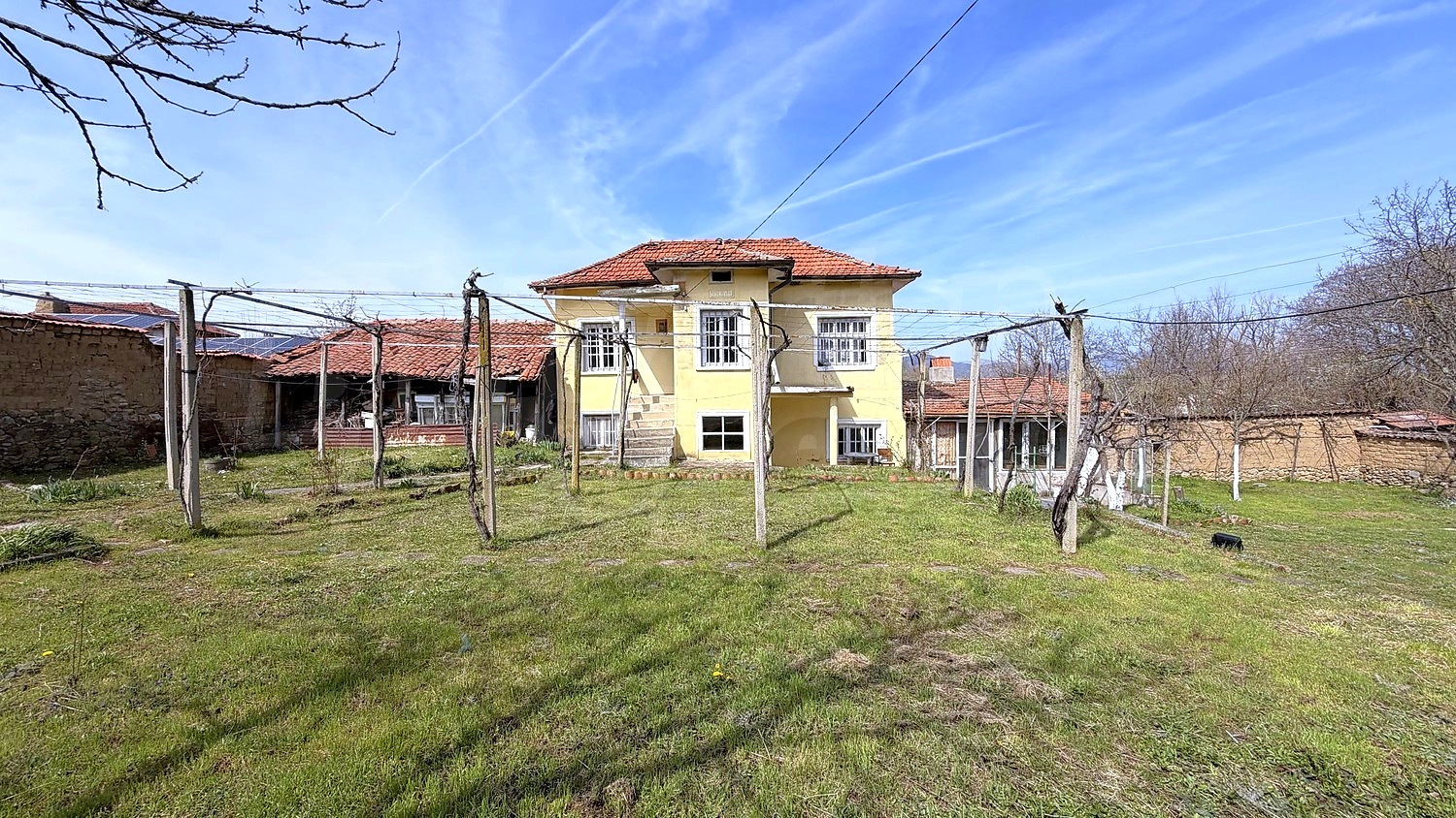 facade, garden, outside, green area