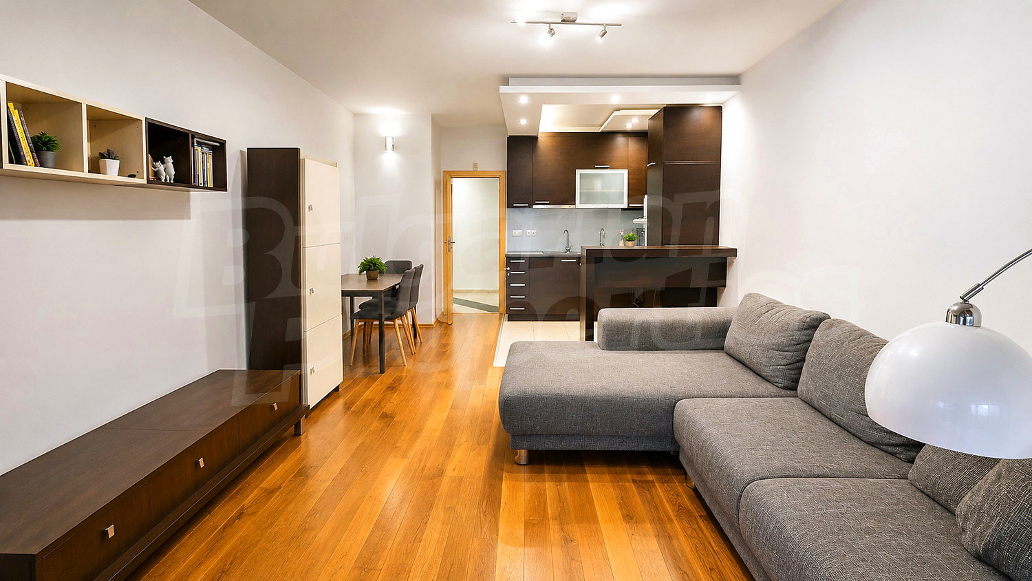 inside, living room, kitchen, furnished