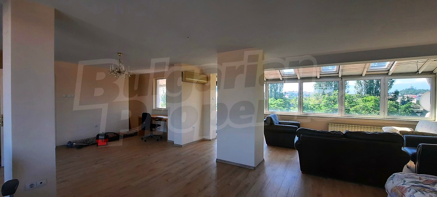 inside, living room, furnished, view from balcony