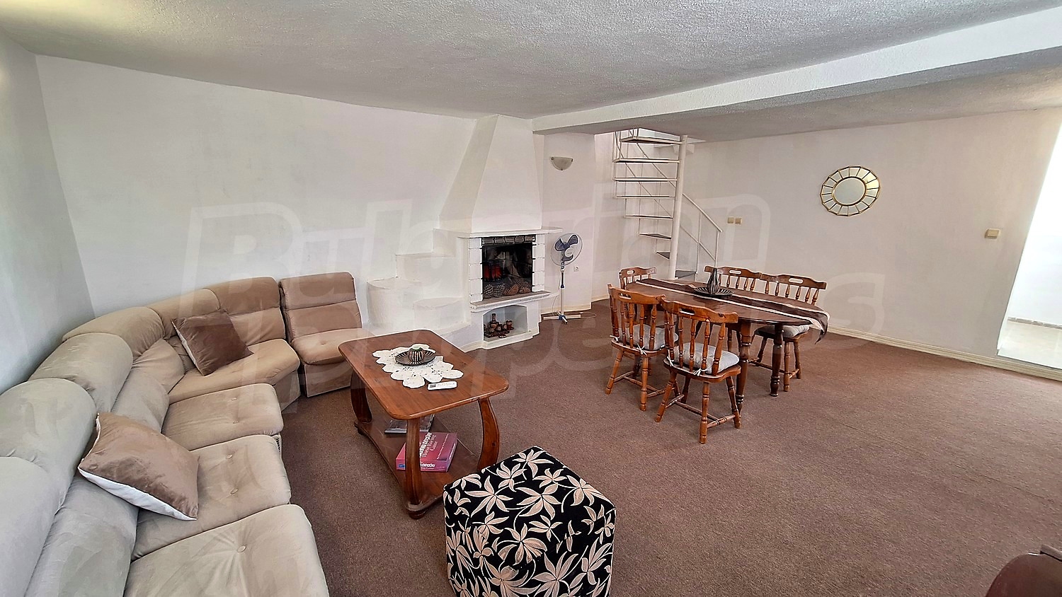 inside, living room, fireplace, furnished