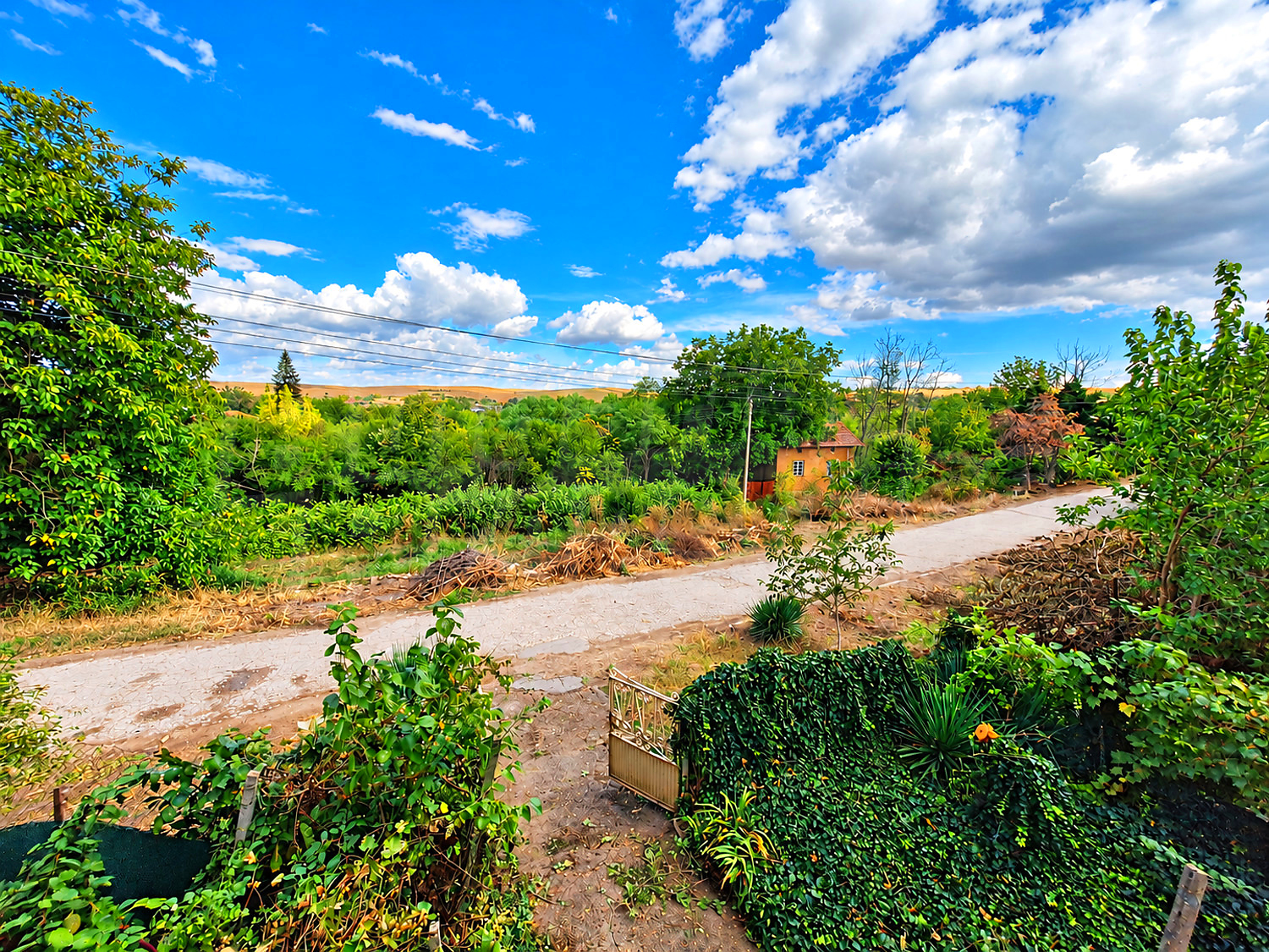 outside, balcony, view from balcony, garden