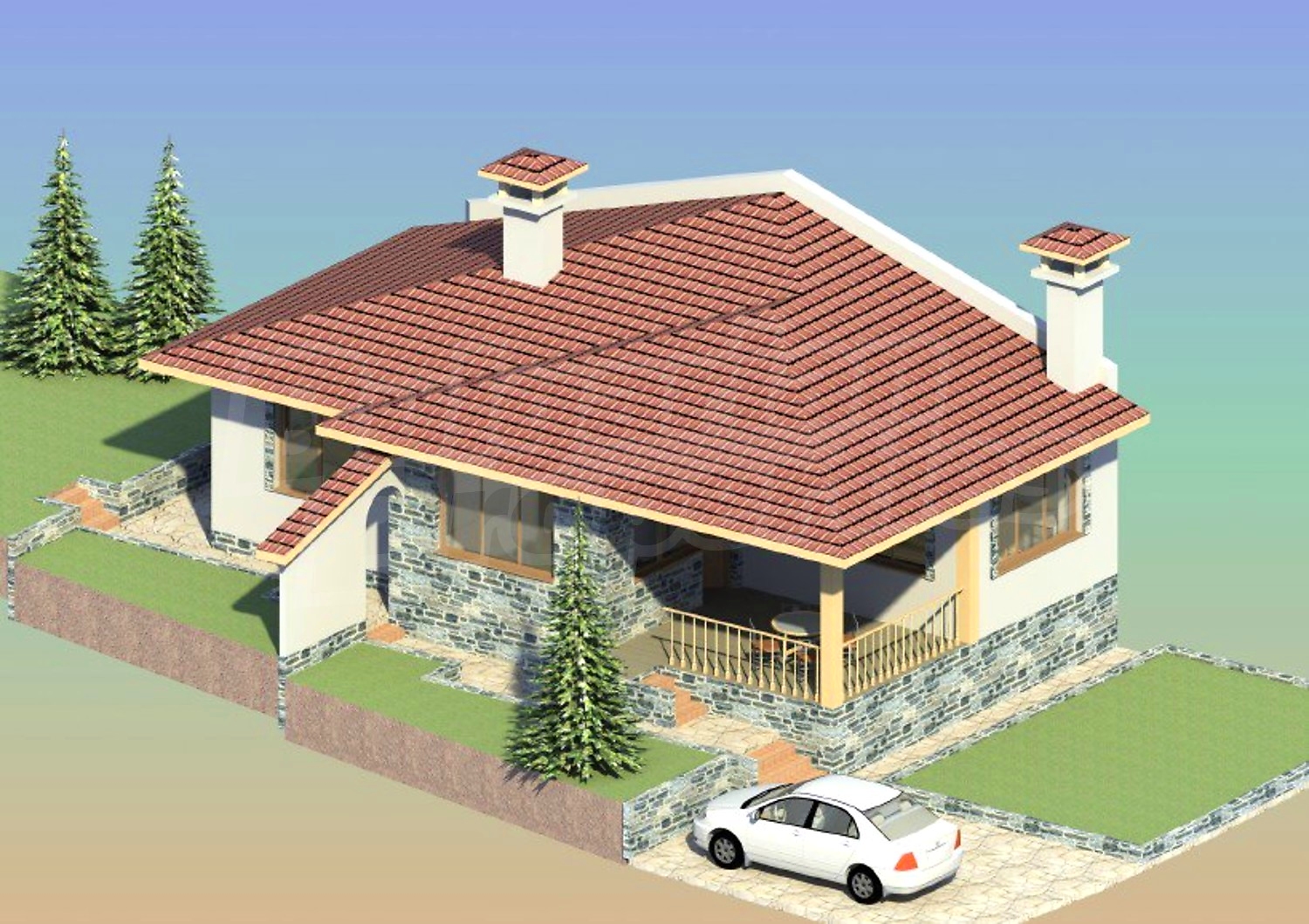 facade, garden, parking, green area, outside