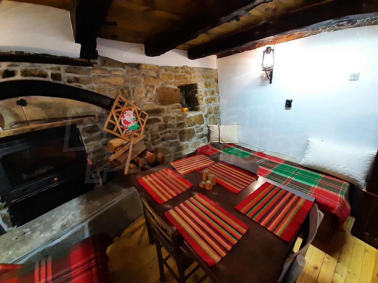 inside, furnished, fireplace