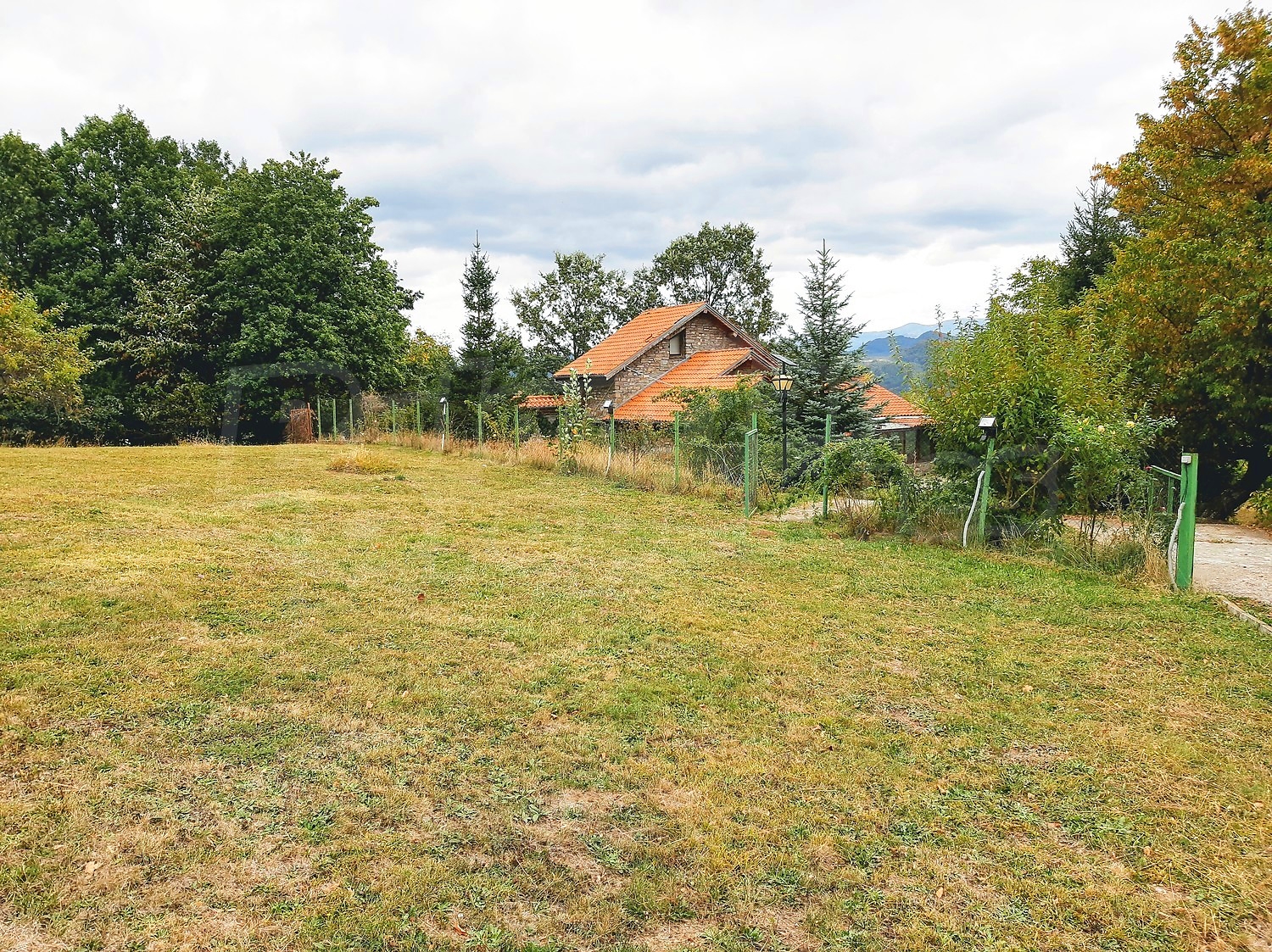 outside, view from balcony, mountain, garden, green area