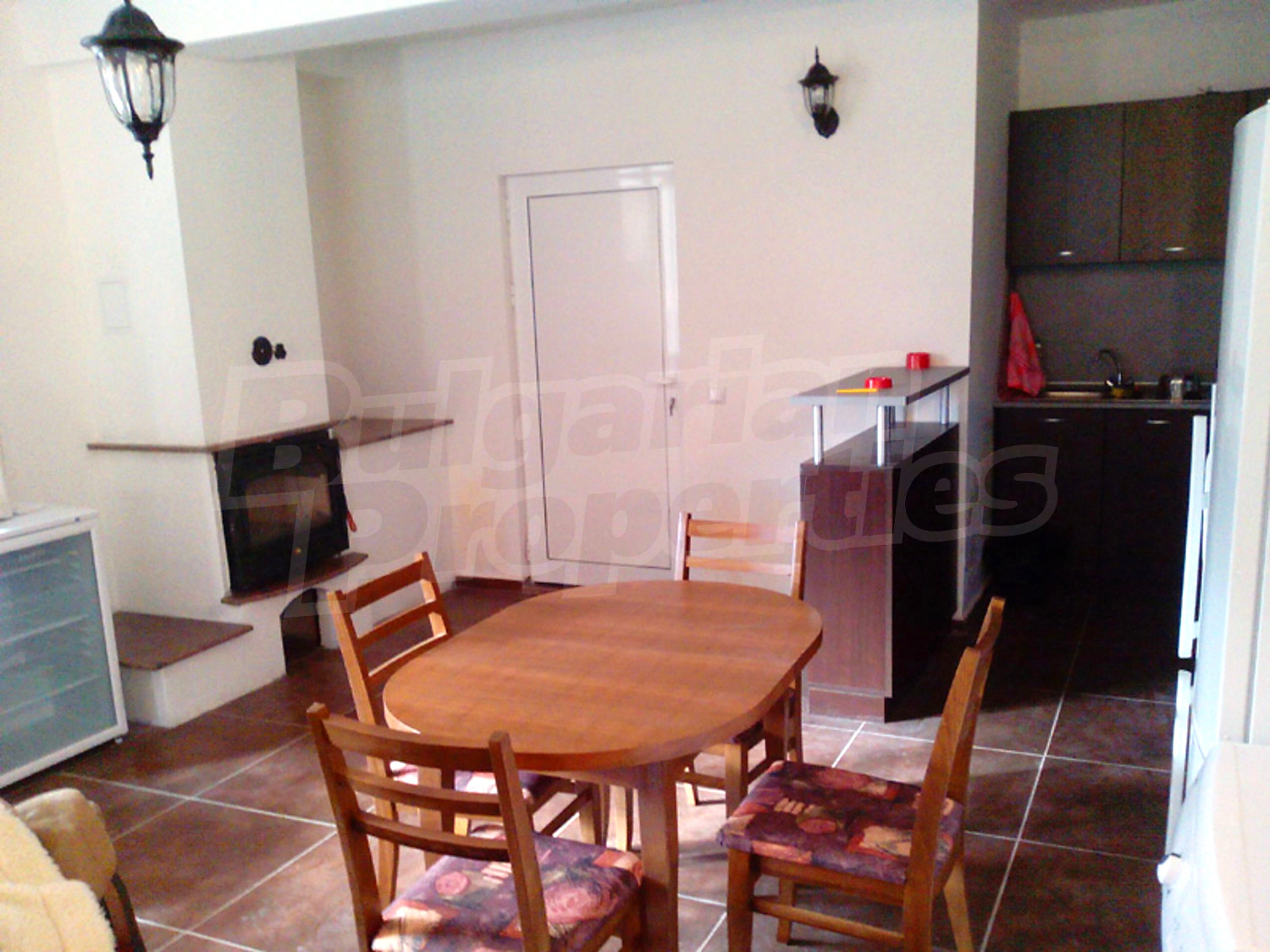 inside, kitchen, furnished, fireplace