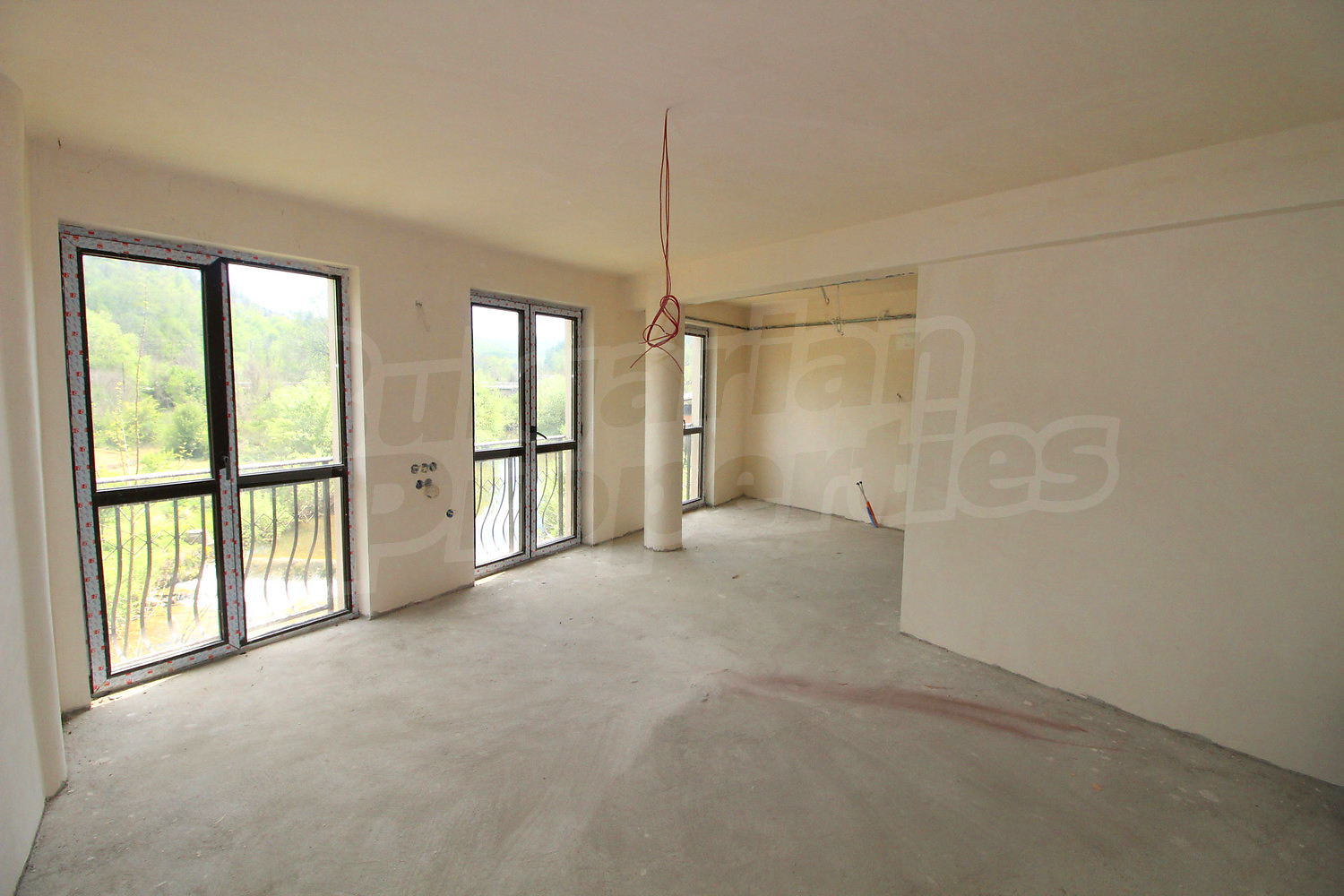 inside, balcony, green area