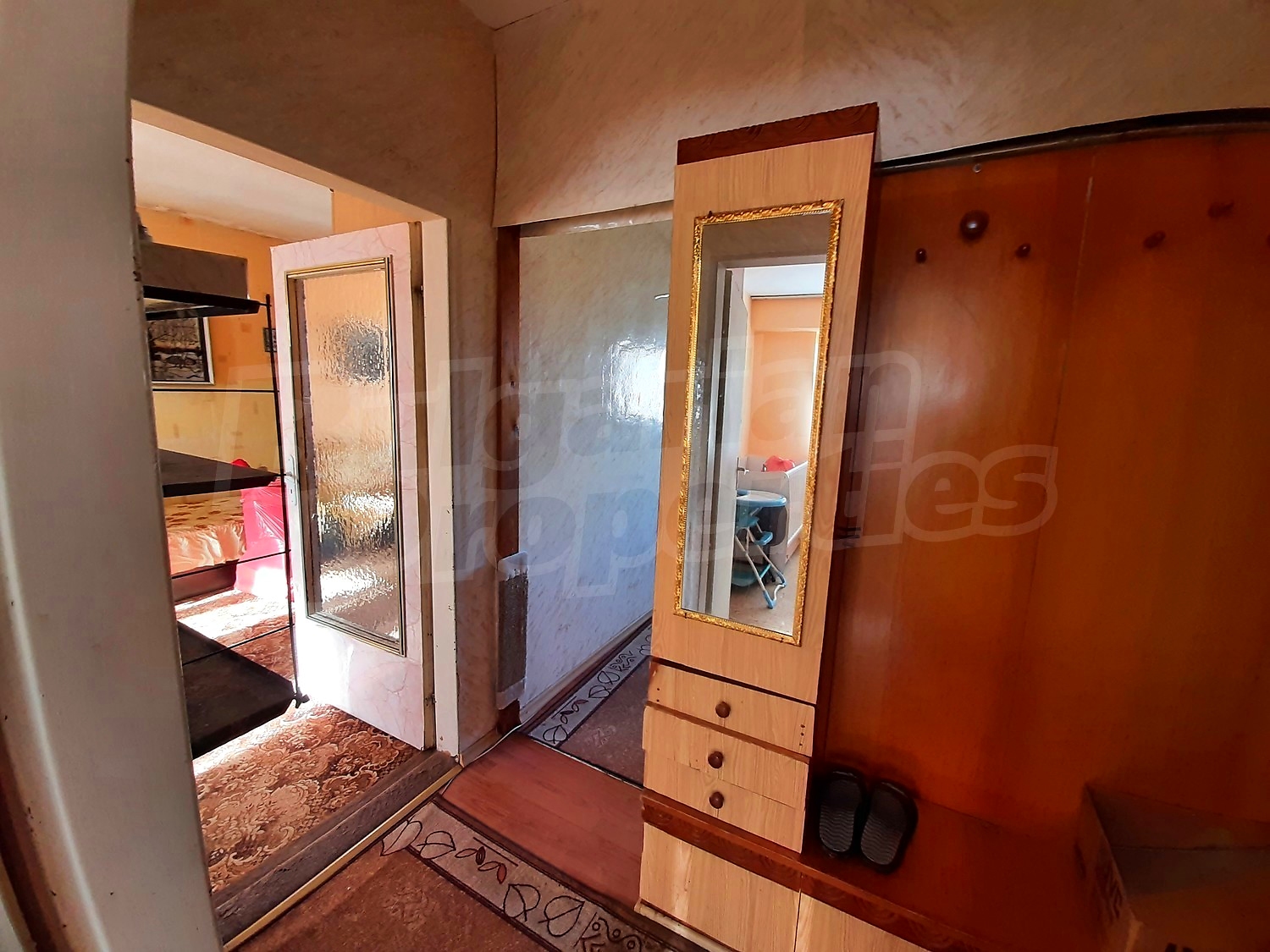 inside, hallway, bedroom, furnished