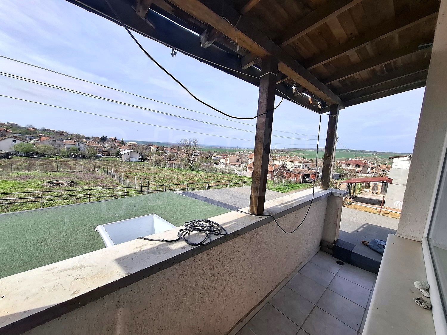 balcony, view from balcony, outside, green area