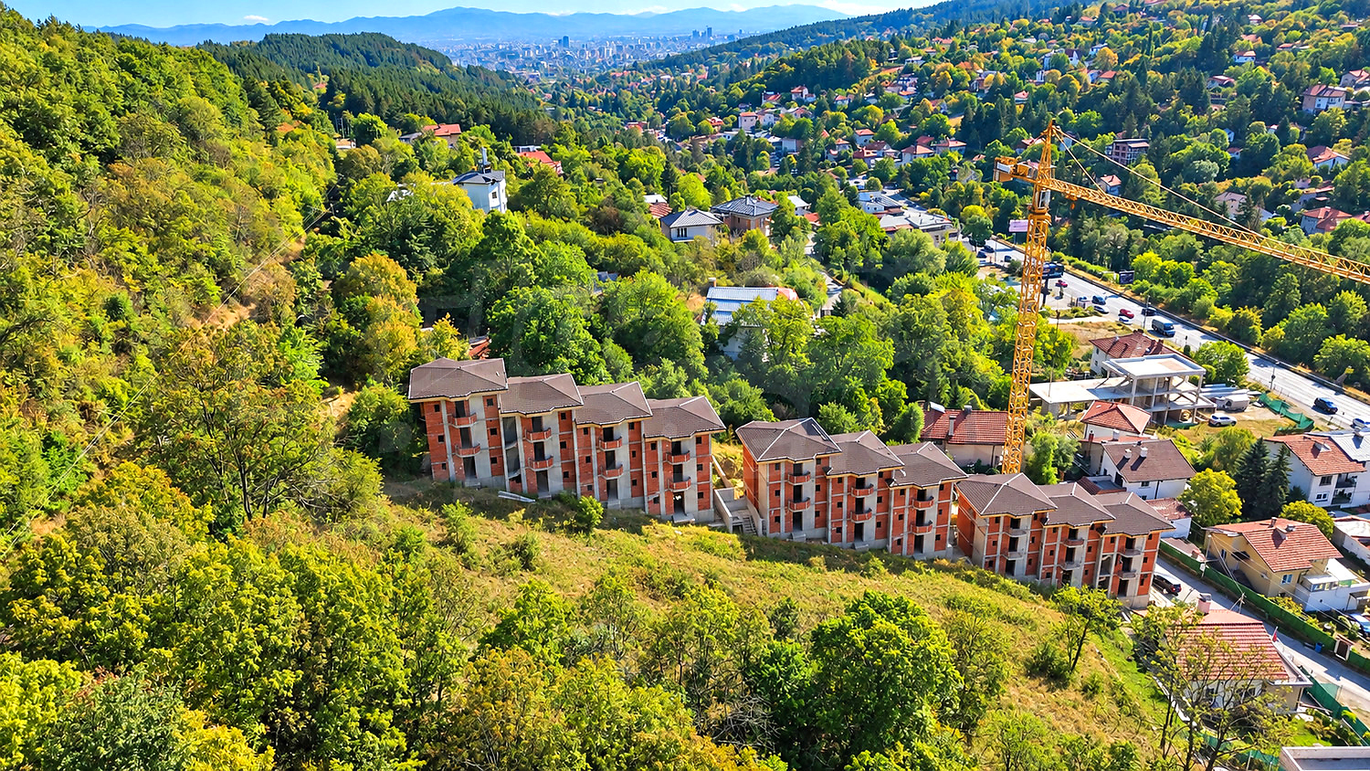 outside, mountain, green area, facade