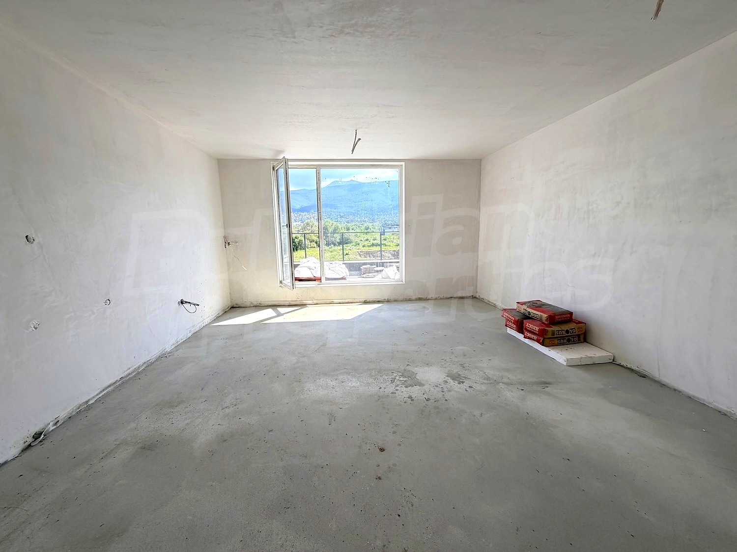 inside, view from balcony, mountain