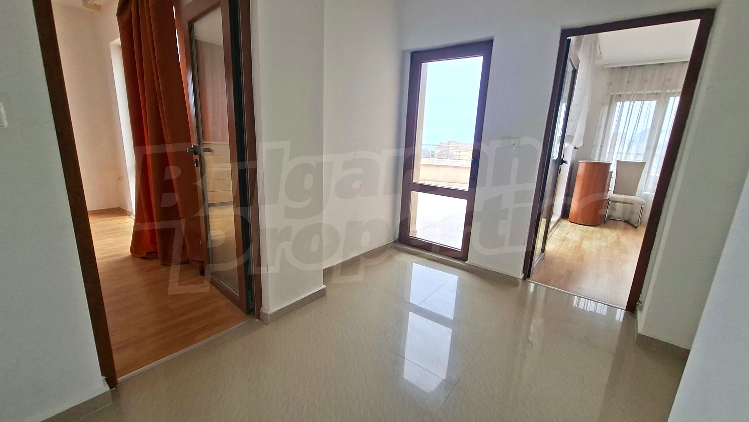 inside, view from balcony, furnished