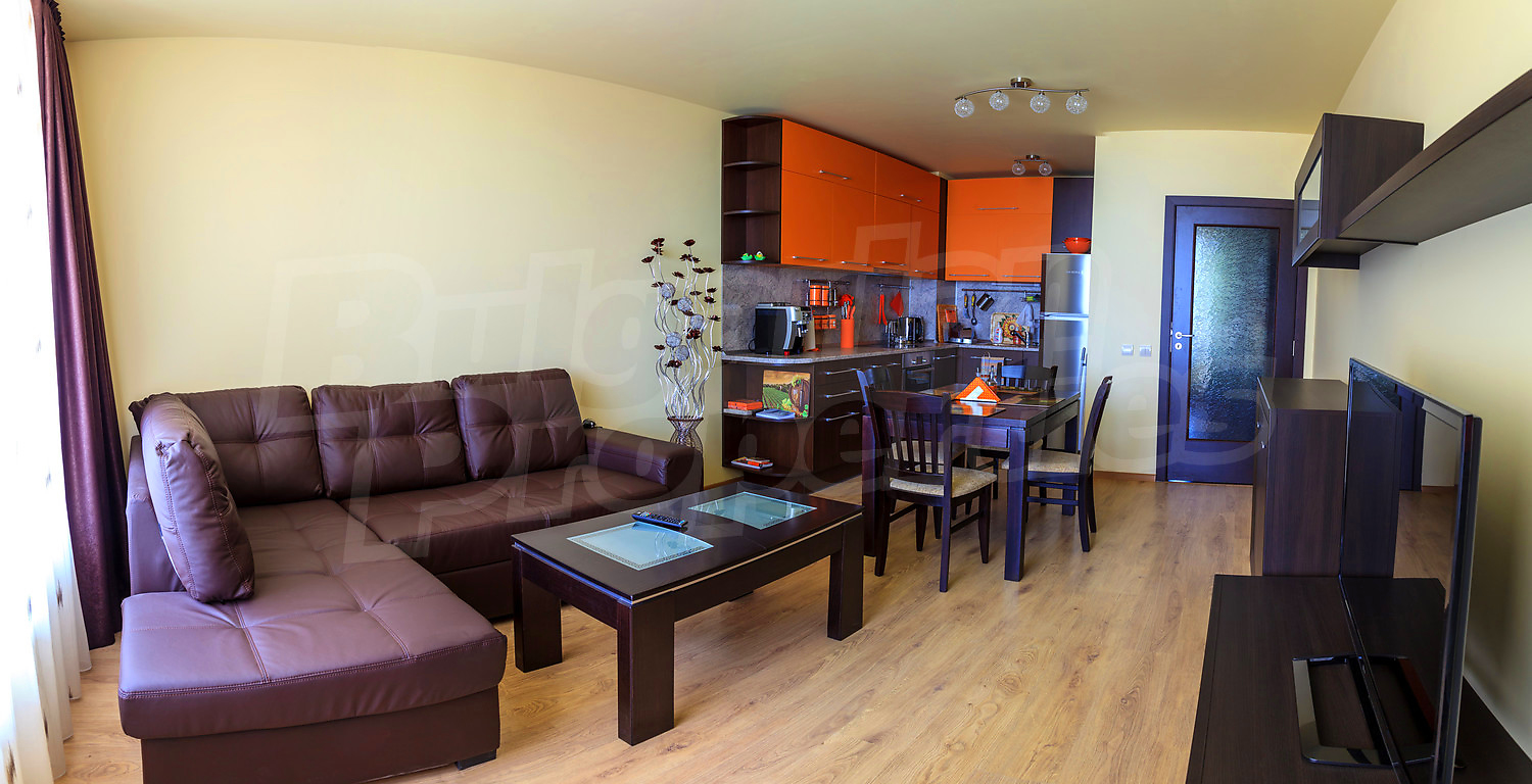 inside, living room, kitchen, furnished