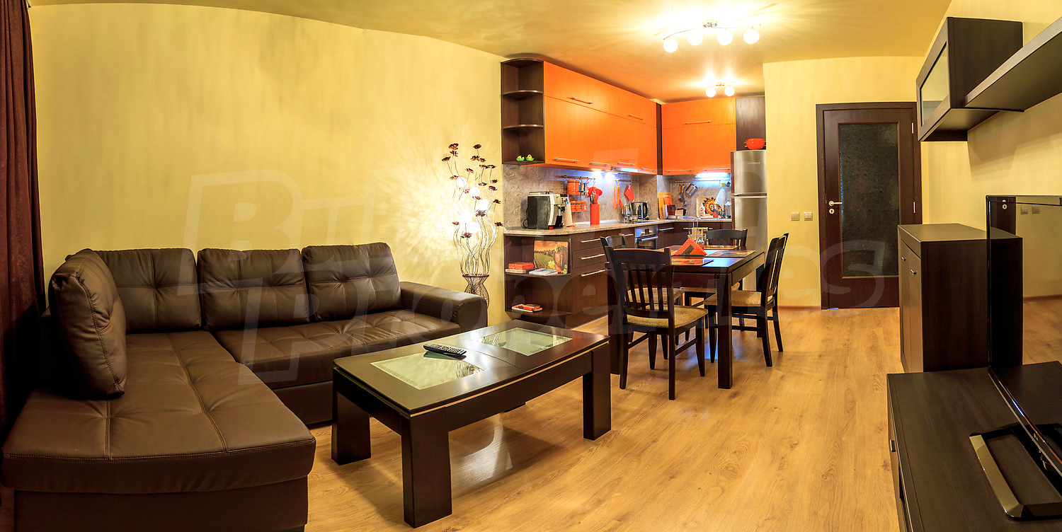 inside, living room, kitchen, furnished