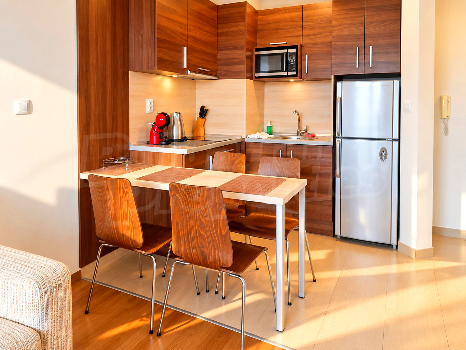 inside, kitchen, furnished