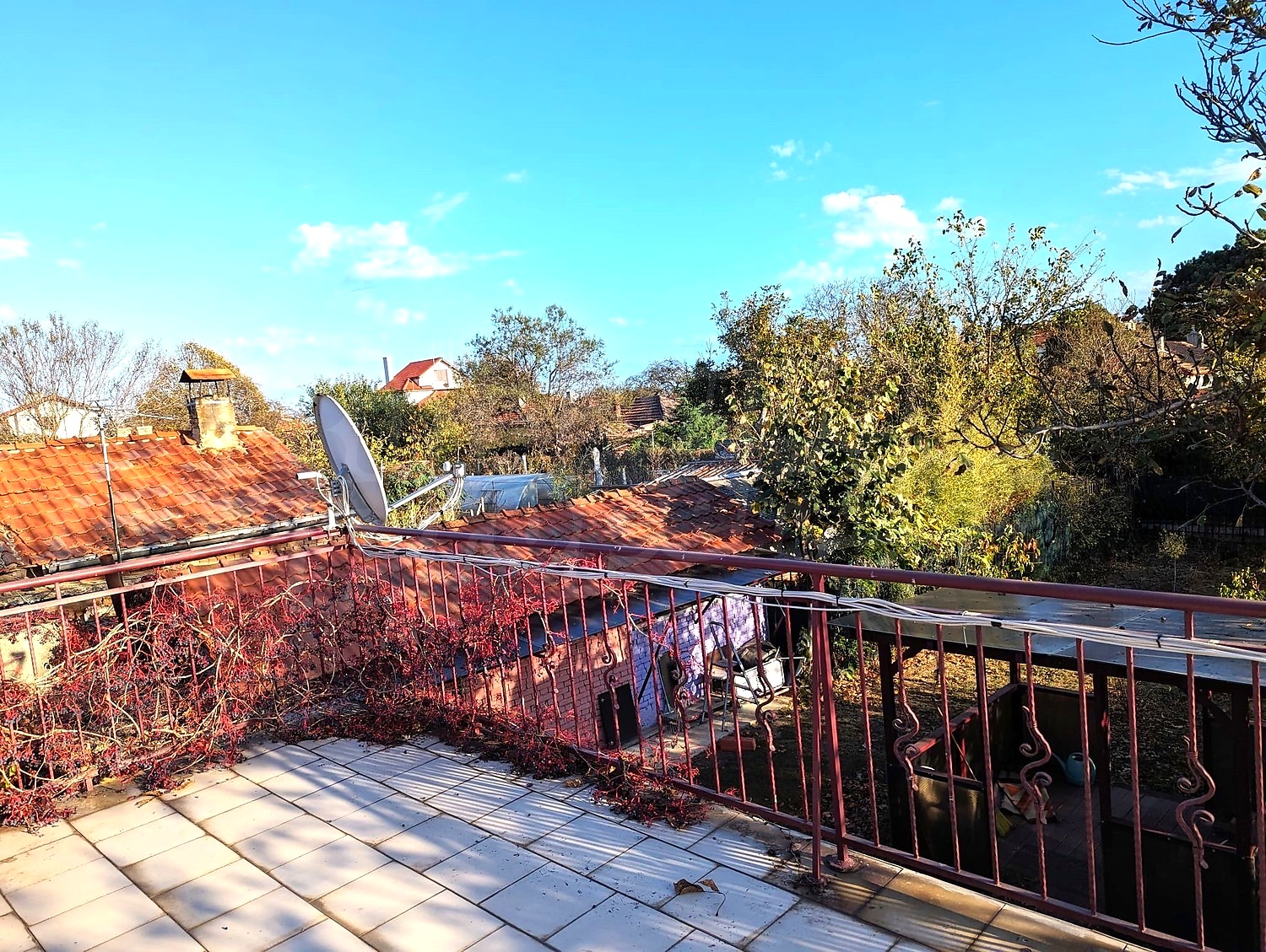 outside, balcony, view from balcony, garden