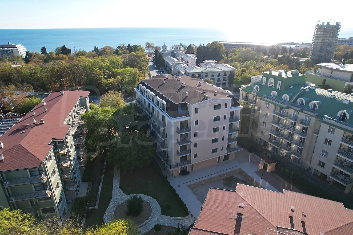 outside, facade, sea, green area