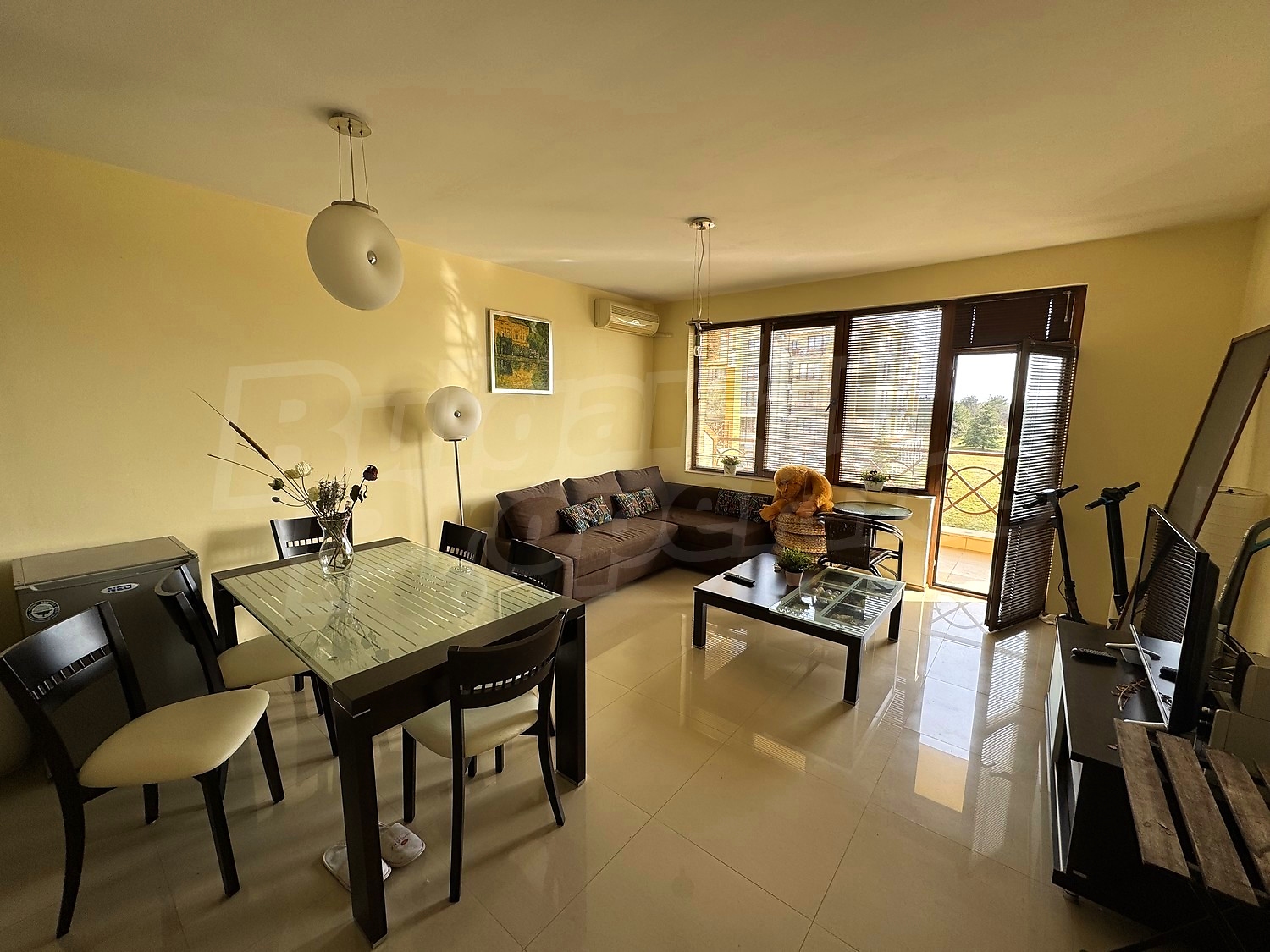 inside, living room, balcony, furnished