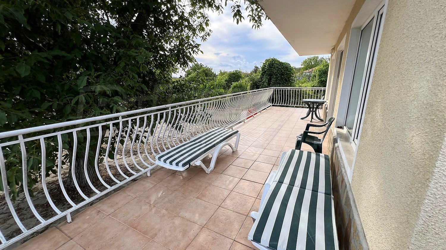 balcony, outside, view from balcony, garden