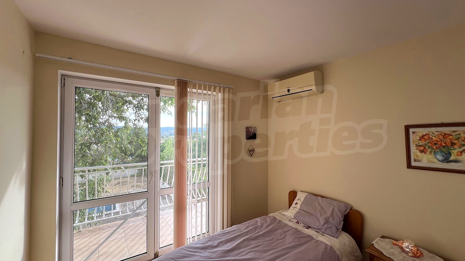 inside, bedroom, balcony