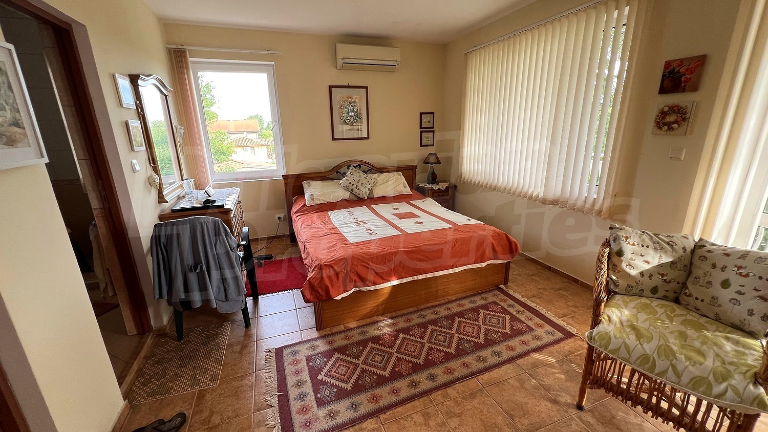 bedroom, inside, furnished