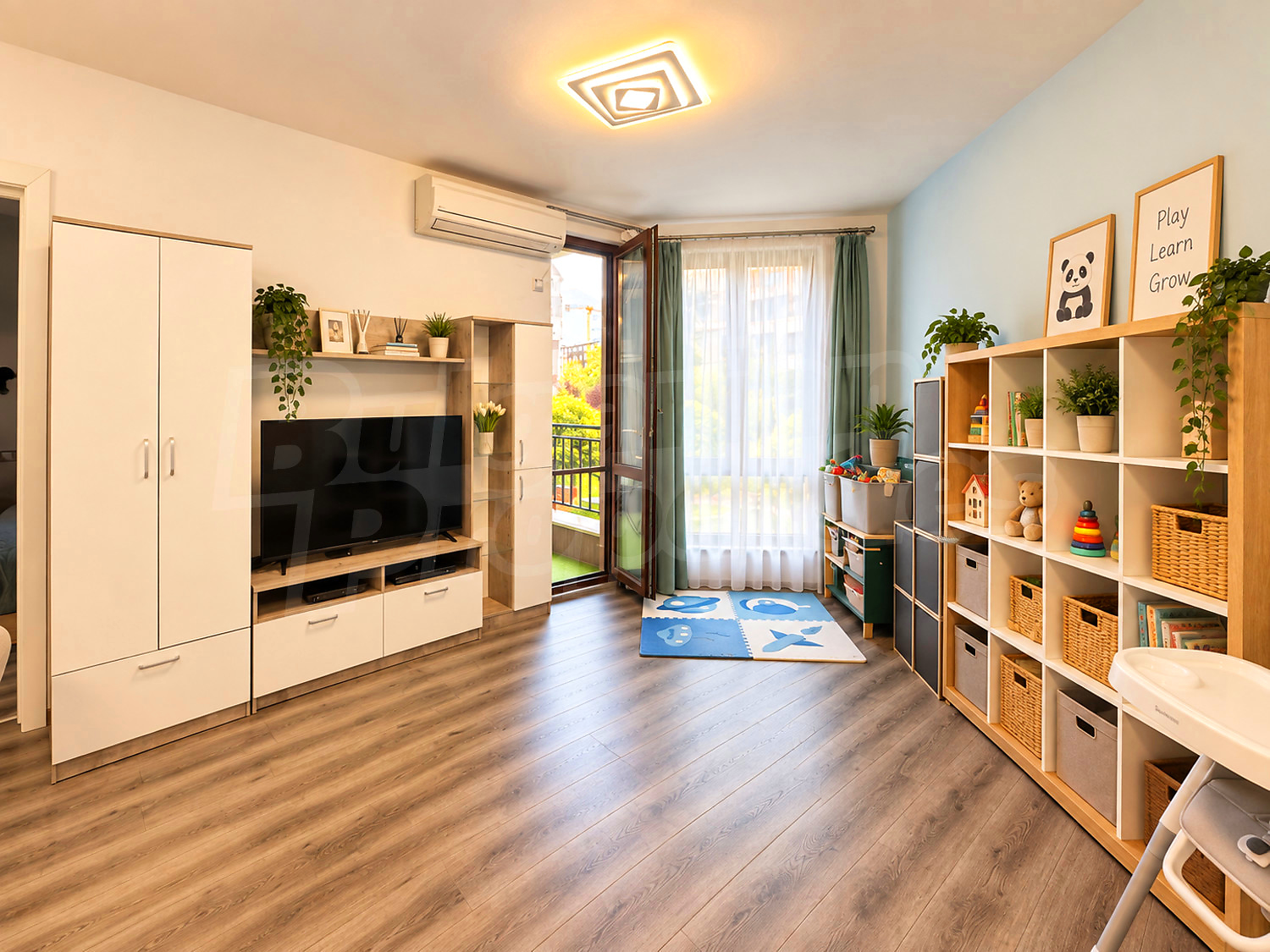 inside, living room, balcony, furnished