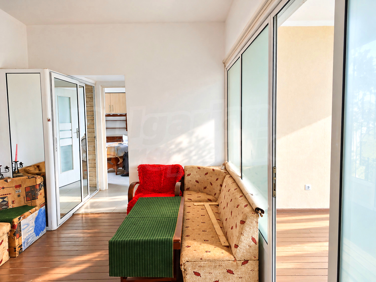 inside, balcony, furnished