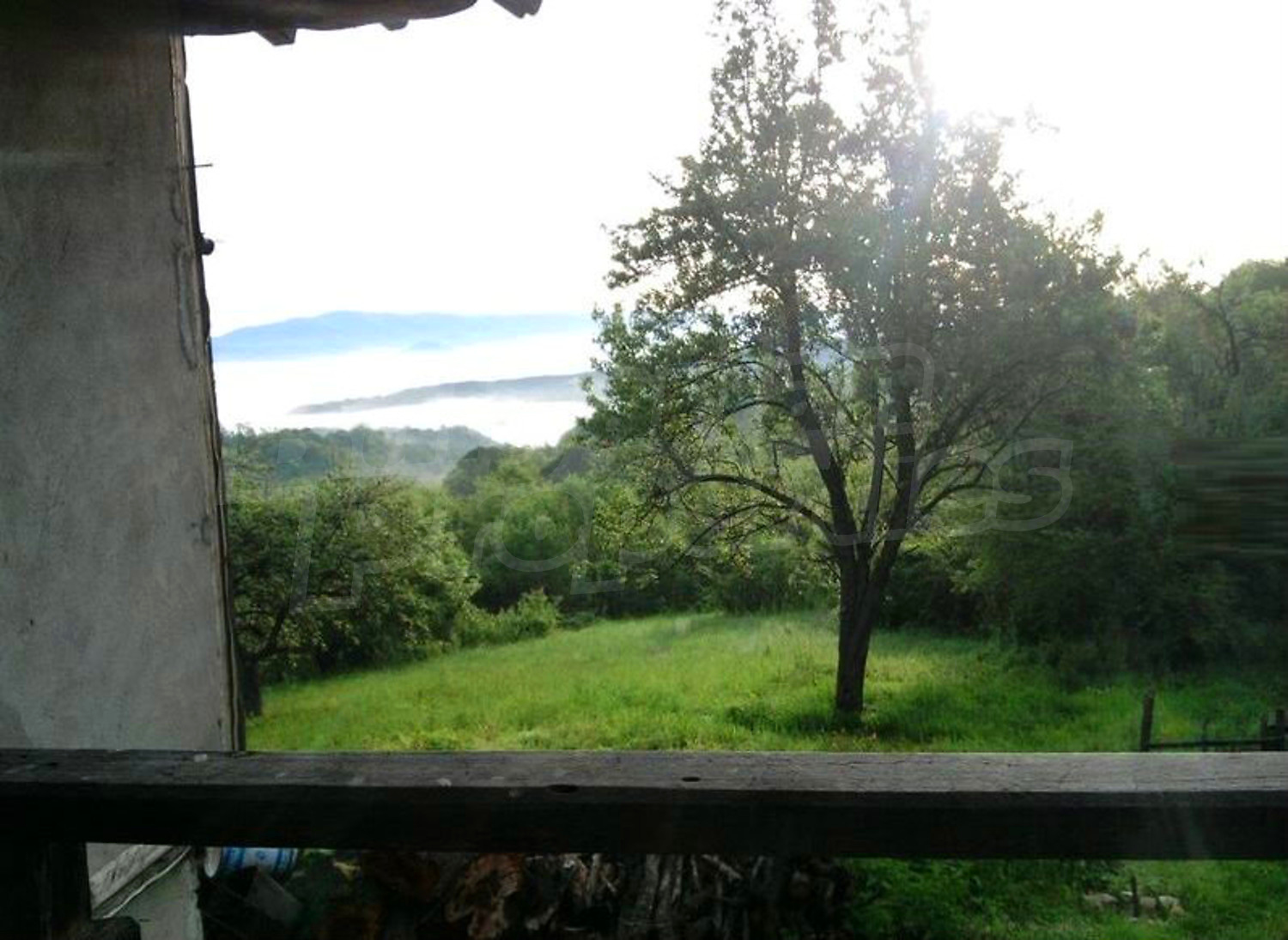 outside, view from balcony, green area