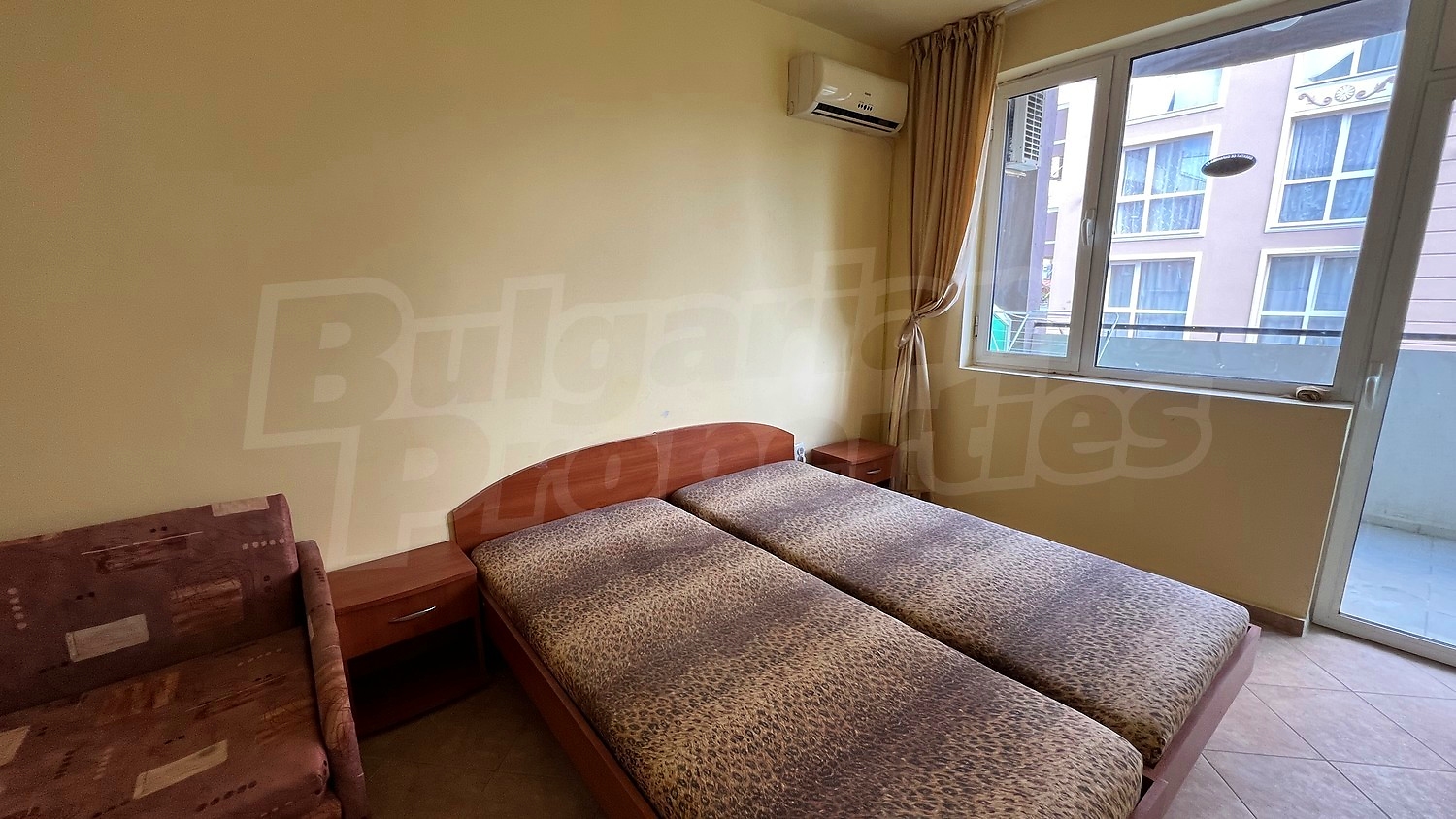 inside, bedroom, balcony