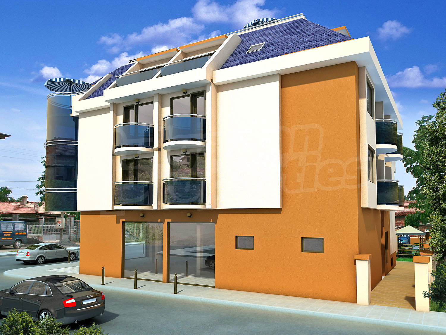 facade, parking, outside