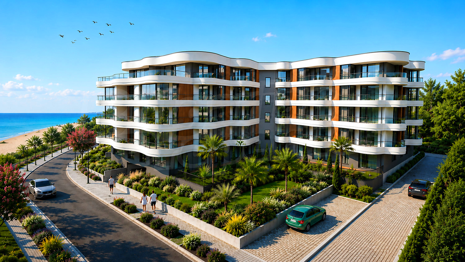 outside, facade, garden, sea