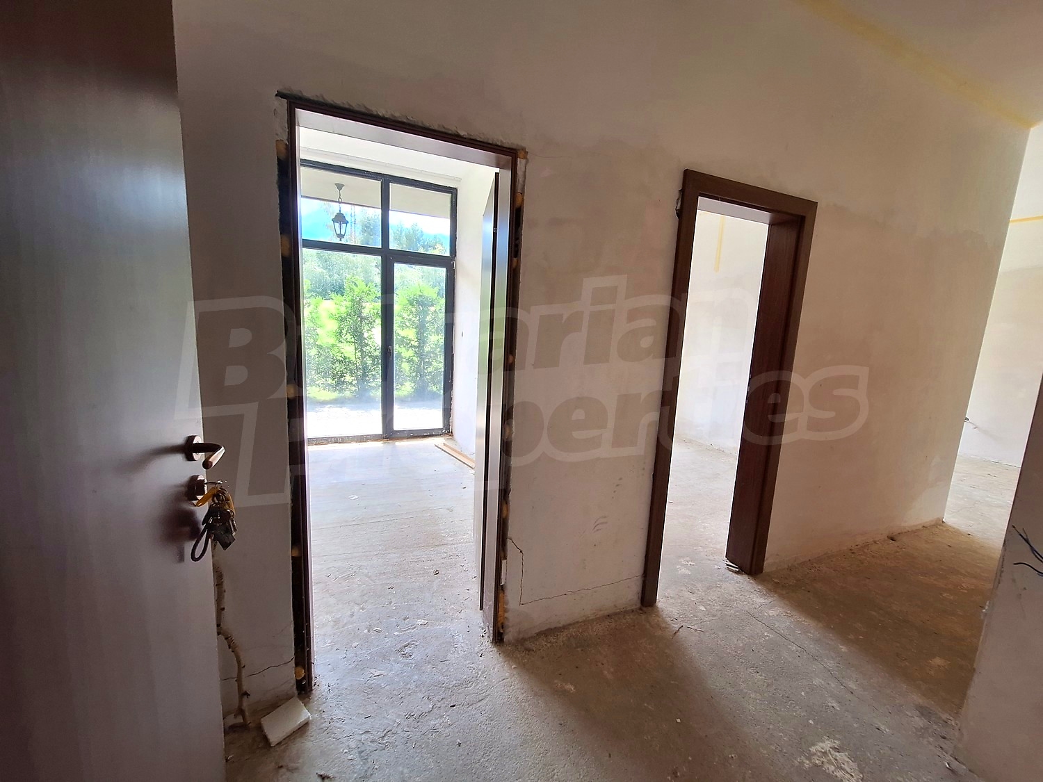 inside, hallway, view from balcony