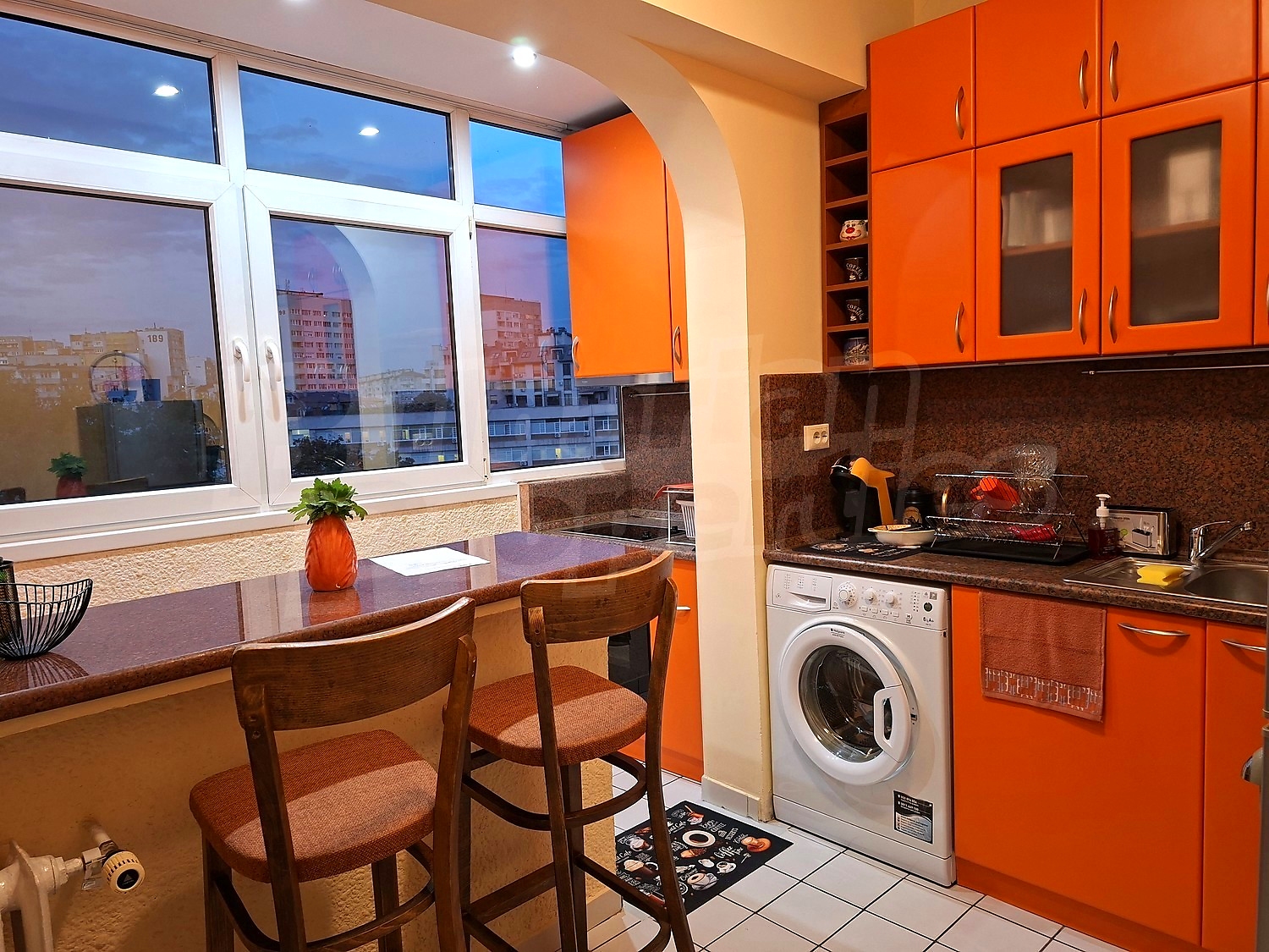 inside, kitchen, furnished