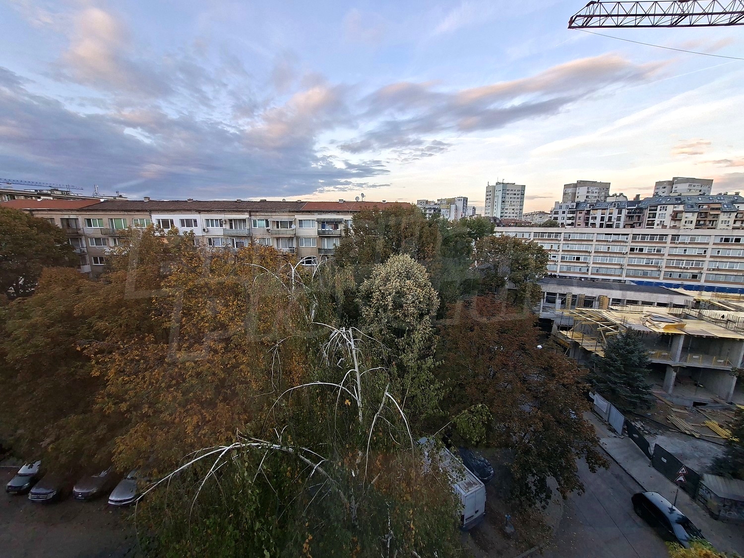 outside, view from balcony, green area