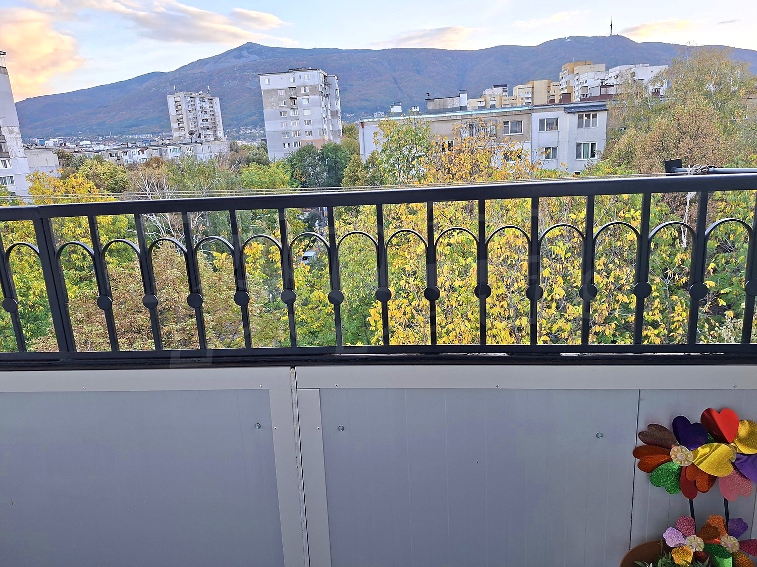 balcony, view from balcony, mountain, green area