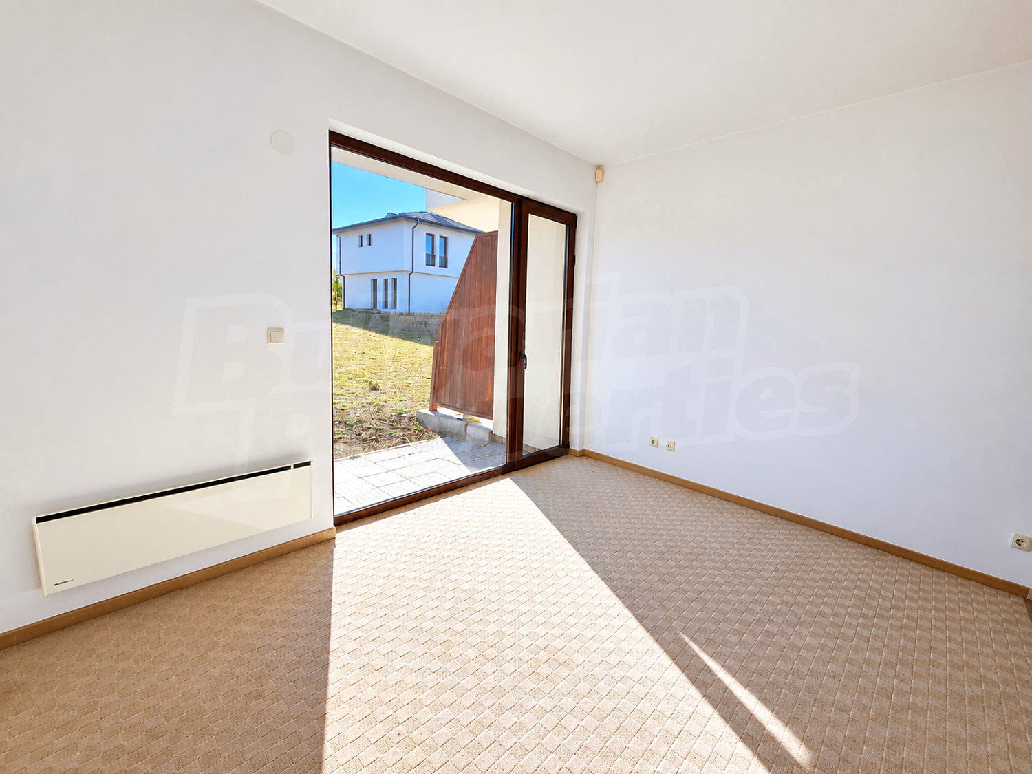 inside, balcony, unfurnished