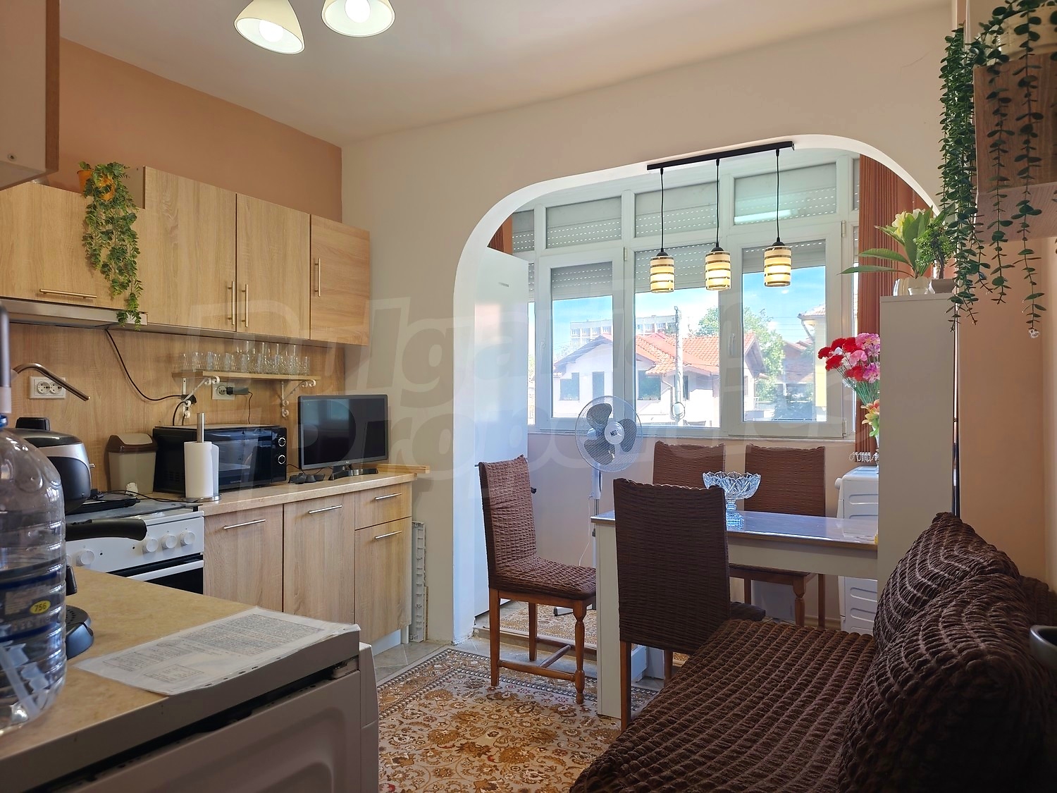 inside, kitchen, furnished