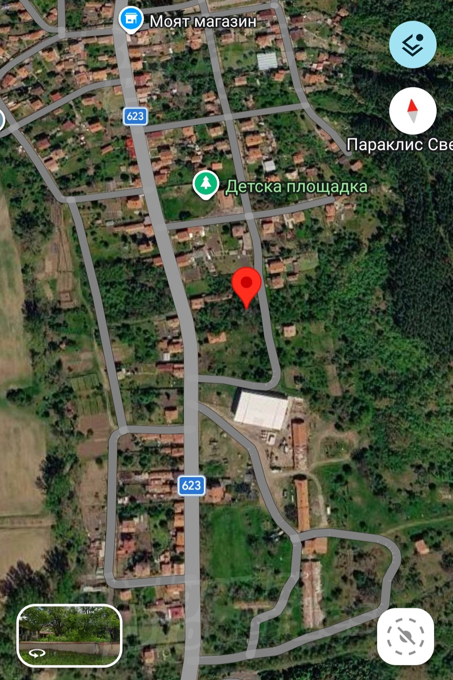 outside, green area