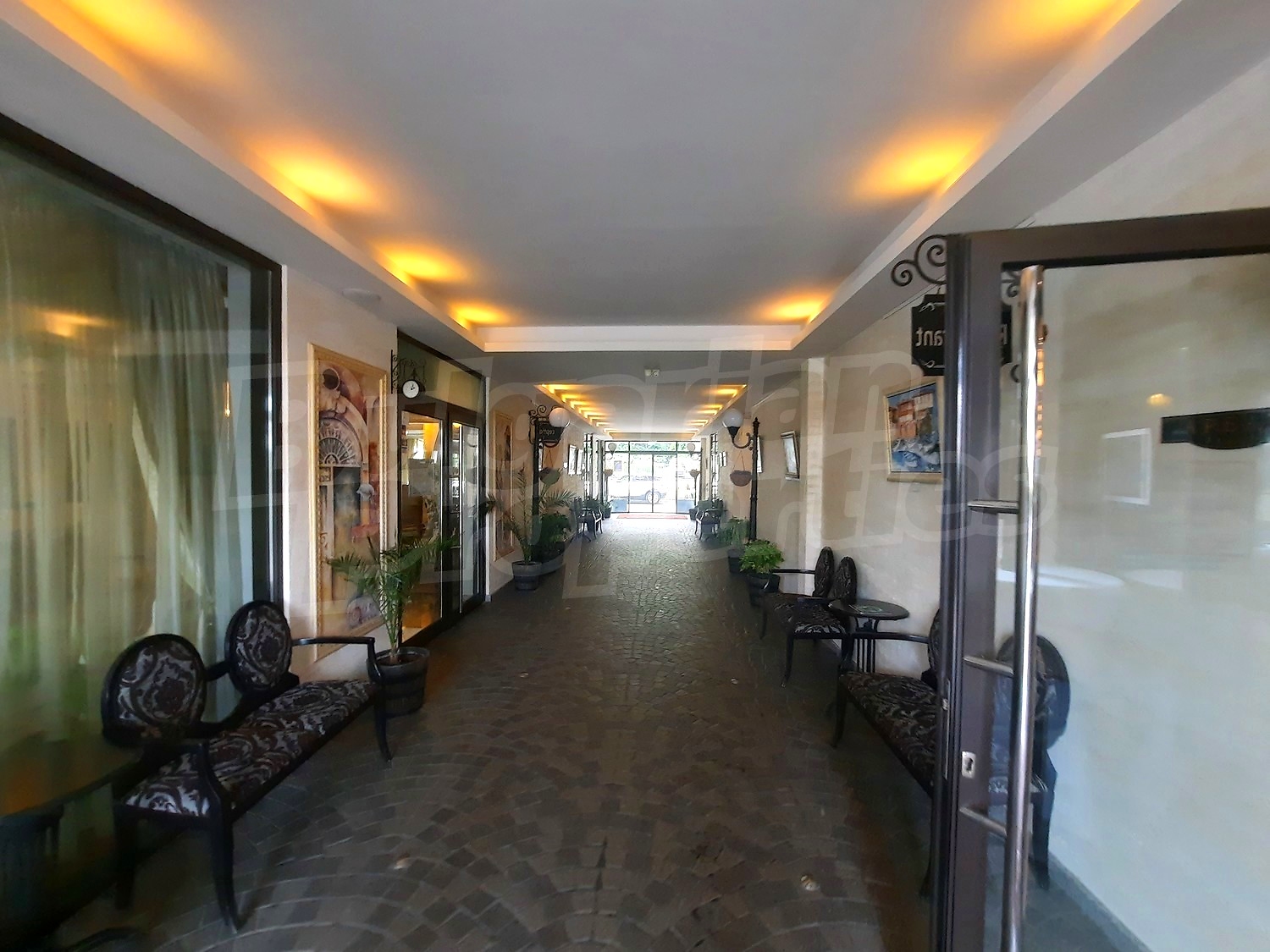 hallway, inside building entrance