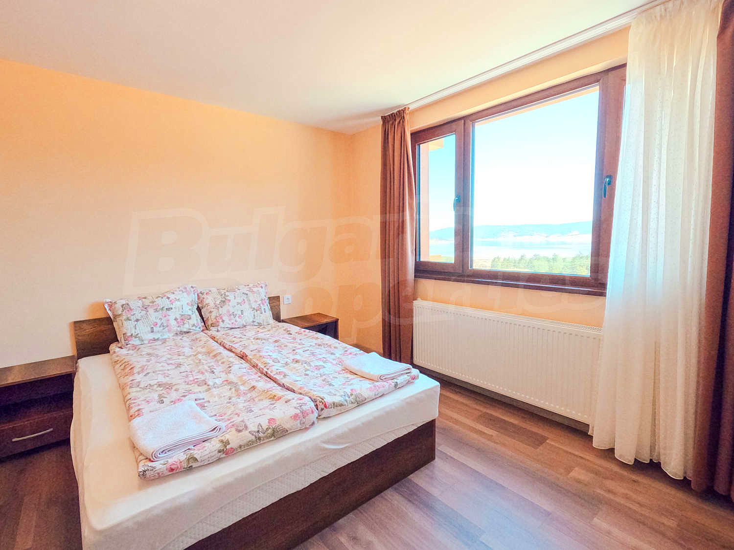 inside, bedroom, view from balcony, furnished