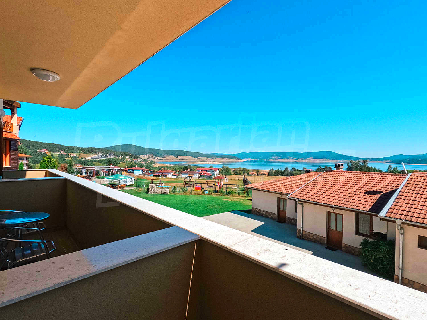 balcony, view from balcony, green area, mountain